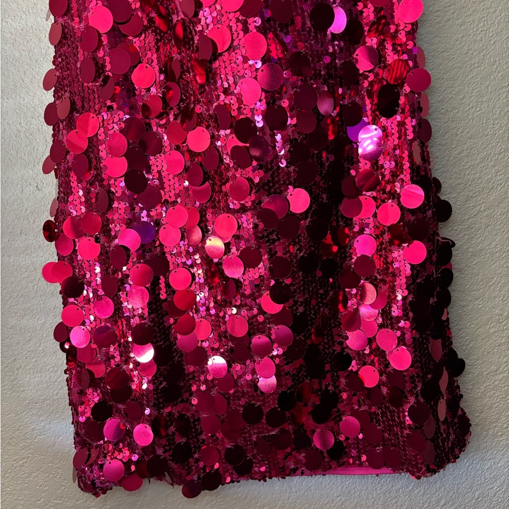 Windsor Y2K Style Vibrant Pink Sequin Strapless Mini Dress New! - Picture 7 of 16